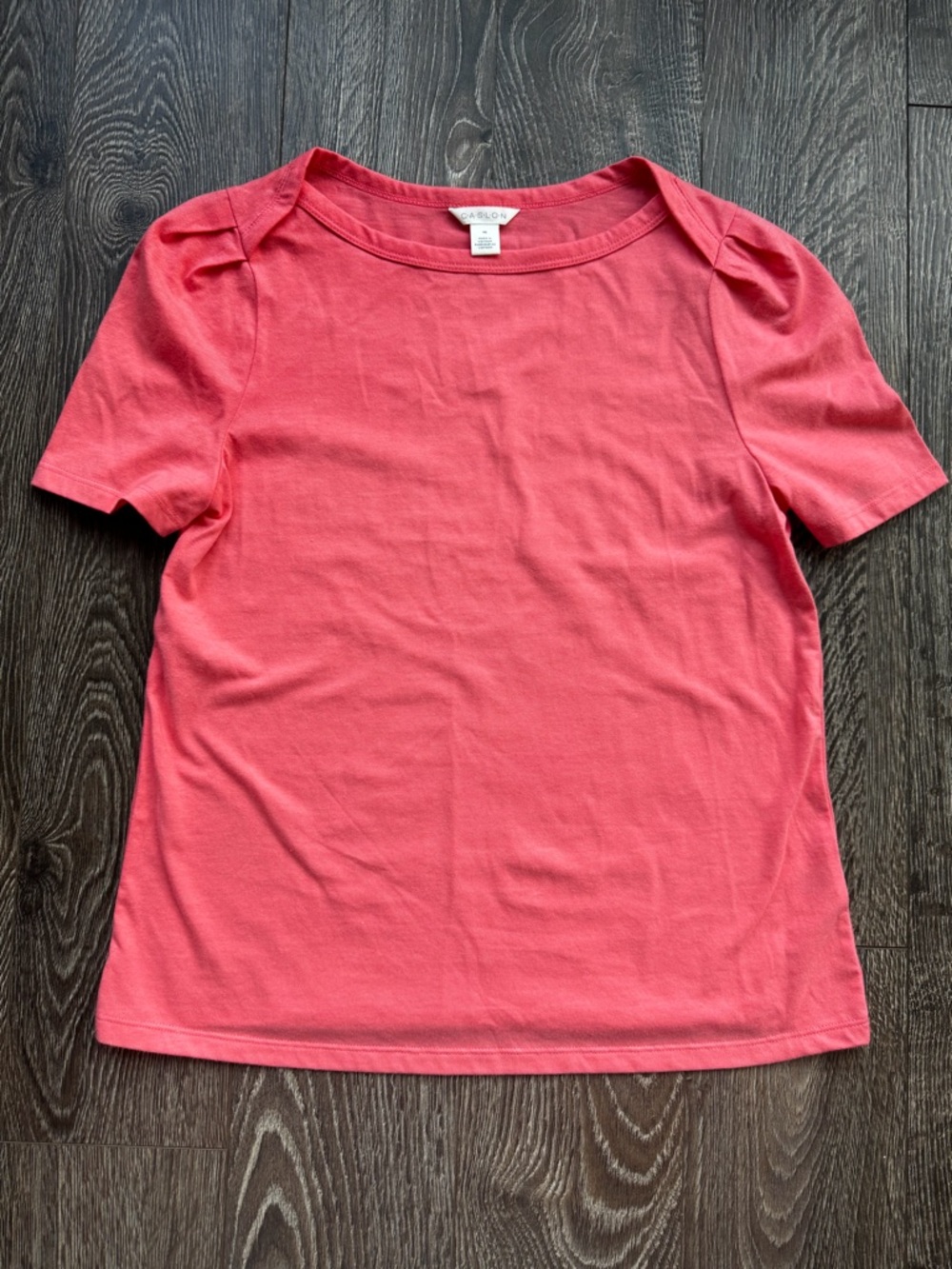 Caslon Coral Short Sleeve Tee with Shoulder Detail Never Work SZ XS
